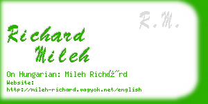 richard mileh business card